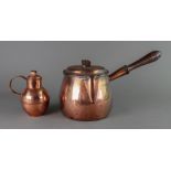 A Victorian copper side pouring saucepan