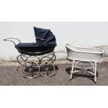 A Vintage Marmet pram, with blue coachwo