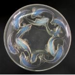'Martigues'; a large Lalique frosted and opalescent glass dish, circa 1930,