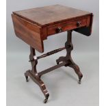 A William IV rosewood needlework table,