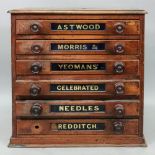 A Victorian stained pine six drawer habe