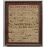 A collection of four needlework samplers