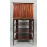 An Edwardian mahogany music cabinet, enc