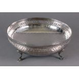 A circular silver fruit bowl, Barker Bro