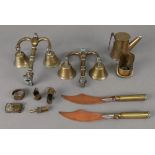 A small collection of Trench art includi