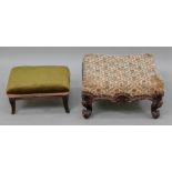 A Victorian rectangular footstool, the u