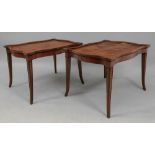 A pair of reproduction yewwood low table