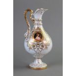 A German porcelain ewer, circa 1900, of classical form,