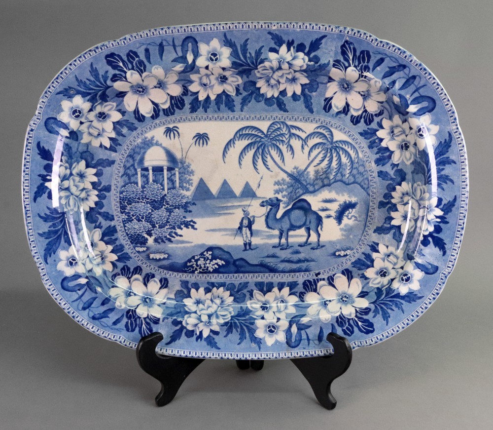 An English Staffordshire blue and white meat plate, first half 19th century,