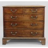 A George III mahogany chest, the moulded