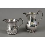 A Victorian silver pear shape milk jug,