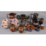 A set of six Victorian Gaudy Welsh tea c