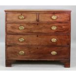 A George III mahogany chest, fitted with