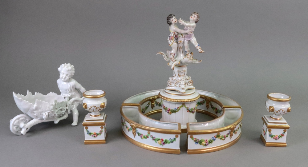 A 'Naples' porcelain centrepiece, 20th c