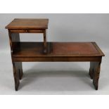 An oak telephone table/seat, in period s