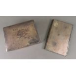 An engine turned silver cigarette case,