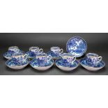 A group of seven Chinese Export blue and white coffee cups, circa 1800,