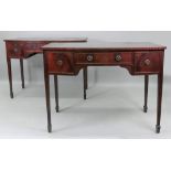 A pair of Regency style mahogany bowfron