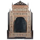 An Ottoman style architectural wood mirror, 20th century,