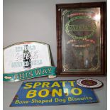 'SPRATTS BONIO' a 20th century enamel advertising sign, 76cm wide x 51cm high,