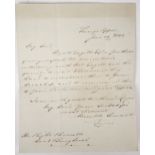 An autographed letter from Lord Castlereagh to Lord Burghersh, from the Foreign Office, June 14,