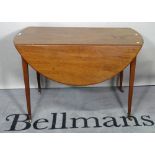 A George III mahogany single drawer Pembroke table on tapering square supports,