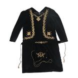 An Ottoman black velvet robe,