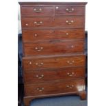 A George III mahogany chest on chest,