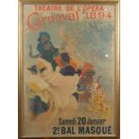 Poster-Theatre de L'opera 1894, Jules Cheret (1836-1932) colour lithograph poster framed and glazed.