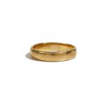 A 22ct gold plain wedding ring, Birmingham 1955, ring size N and a half, weight 5.2 gms.