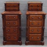 A pair of Victorian mahogany pedestals,