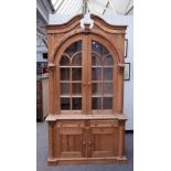 A pine display cabinet cupboard,