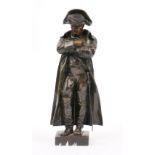 A patinated bronze figure of Napoleon Bonaparte, 19th century,