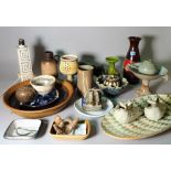 A quantity of mid-20th century and later studio pottery, some indistinctly signed.