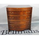 A Regency style mahogany bowfront chest,