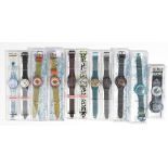 Eleven wristwatch, comprising; four Swatch Scuba 200, two Swatch Quartz,