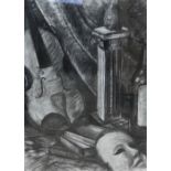 Kirsten Fleming (contemporary), Still life, charcoal, 83cm x 59cm.