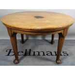 A Victorian mahogany circular extending dining table,