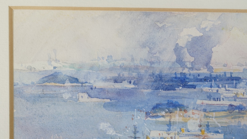 Arthur Ernest Streeton (Australian 1867-1943), Sydney Harbour, Coronation Day 1911, watercolour, - Image 7 of 9