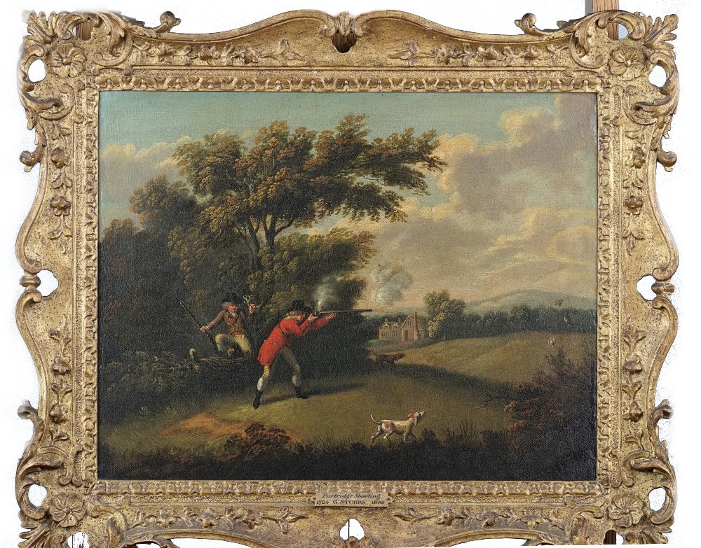 Circle of Samuel Howitt, Partridge shooting, oil on canvas, 35cm x 45cm. - Image 3 of 9