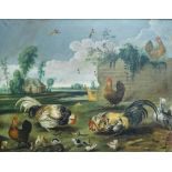 After Frans Snyders, Birds in a landscape, oil on canvas, 89cm x 114cm.