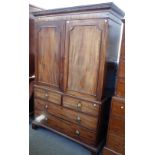 A George III mahogany linen press,