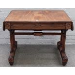 A Regency mahogany boxwood strung Gothic Revival sofa table,