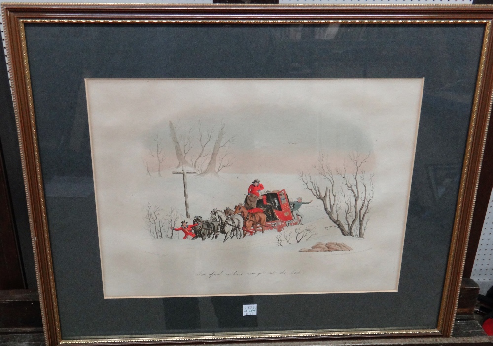 After C. B. Newhouse, Coaching scenes, a set of six aquatints with hand colouring, each approx 27. - Bild 2 aus 4