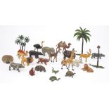 A quantity of Britains hollow-cast lead figures and accessories from the zoo range, pre-war,