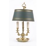 An Empire style bouillotte style brass table lamp,
