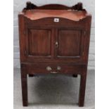 A George III mahogany tray top night commode,