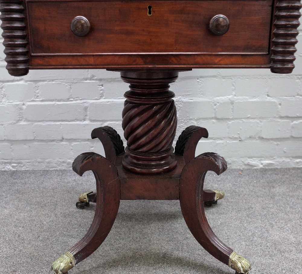 A Regency mahogany and crossbanded writing table, - Image 2 of 3