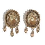 A pair of gold mourning earrings, second quarter of the 19th century,