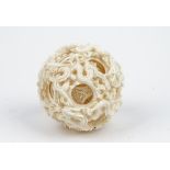 A large Canton ivory puzzle ball, early 20th century,